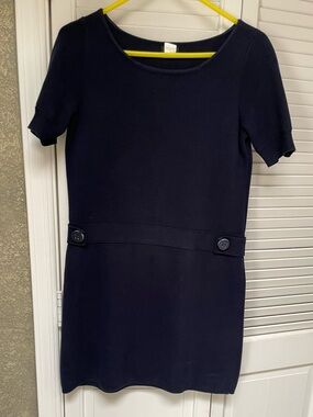 J.Crew 100% cotton navy blue knit mini dress